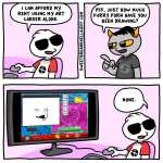  2026 and_it_don't_stop comic computer crossover dave_strider denizens fullres hella_jeff hephaestus image_manipulation karkat_vantas littlebrassgoggles parody pesterchum red_baseball_tee sitting spirograph starter_outfit stonetoss sweet_bro_and_hella_jeff text word_balloon 
