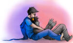  2012 astharose barefoot breath_aspect fullres godtier heir john_egbert karkat_vantas lying profile redrom reverse_hug shipping sitting starter_outfit 