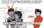  2026 age_discrepancy arms_crossed artificial_limb blush body_modification dancestors dream_ghost emoticon fullres girltard hair_braid_sirens jaggy_lines kankri_vantas meenah_peixes meme redrom shipping starter_outfit text the_truth vriska_serket word_balloon 