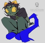  2025 body_hair cleft_lip equius_zahhak facial_hair fullres jaggy_lines nepeta_leijon no_hat obscenicon sitting sweat text 
