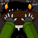 2012 animated babinani fullres head_out_of_frame headshot jaggy_lines karkat_vantas katnep nepeta_leijon redrom shipping ships starter_outfit text