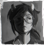  2026 dogtier fullres grayscale green_army_suit headshot homestuck:_beyond_canon inauguraldeath jade_harley monochrome solo 