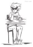 2015 batman beverage casual dc dirk_strider fashion fullres grayscale ikimaru neon_genesis_evangelion sitting sketch solo text
