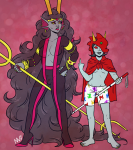 ancestors barefoot dragon_cape her_imperious_condescension no_glasses northernvehemence psidon&#039;s_trident scalemate_boxers terezi_pyrope the_finger walking_cane 