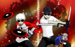 2011 bro broken_caledscratch dave_strider fullres gears land_of_heat_and_clockwork lil_cal red_baseball_tee text timetables umibouzu unbreakable_katana