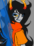  2026 back_angle fullres godtier homestuck:_beyond_canon inauguraldeath jaggy_lines light_aspect no_glasses solo thief vriska_serket 