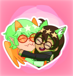  2022 catdogcrow costa17 davepetasprite^2 dogtier fullres godtier headshot hug jade_harley redrom shipping space_aspect sprite stars starter_outfit witch 