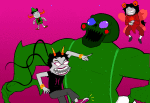  2016 animated aradia_megido body_modification cheddar dancestors dream_ghost epilepsy_warning fullres godtier jaggy_lines lord_english maid meenah_peixes midair no_shirt pirate_pupa_pan starter_outfit strife tavros_nitram time_aspect 