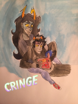  2017 book dadhaver fullres_export_attempted karkat_vantas redrom shipping starter_outfit text vriska_serket vriskat watercolor 