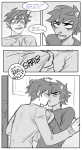  2025 back_angle blush comic communism fullres grayscale john_egbert karkat_vantas kiss starter_outfit text wakaaniki1 word_balloon 