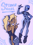  2025 alternate_hair au casual crossover eyepatch fullres glassofmirk humanized marvel no_glasses solo spider-man superhero text vriska_serket web wonk 