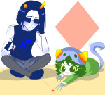  action_claws diamond equius_zahhak meowrails nepeta_leijon on_stomach palerom request shipping silenor 