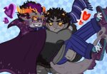  2026 blush body_modification carrying eridan_ampora freckles fullres heart karkat_vantas redrom reverse_hug shipping sickleback smiling_eridan softer_marshes stars starter_outfit troll_tail 