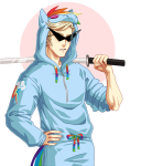 2016 body_modification crossover dirk_strider freckles fullres kigurumi my_little_pony sein0 solo unbreakable_katana 