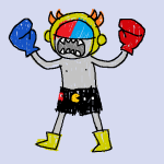  2015 casual dancestors fullres jaggy_lines mituna_captor no_shirt pac-man sailorbeefcake scribble_mode solo sports undergarments 