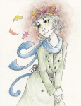  autumn crown fashion freckles nepeta_leijon no_hat solo thoughts-and-bubbles 