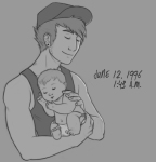  babies bro carrying dave_strider diabetes fanfic_art grayscale shandy sleeping 