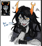  2026 arms_crossed blush celexcity fullres image_manipulation sketch solo starter_outfit talksprite text vriska_serket 