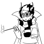2011 crying empiricist's_wand eridan_ampora fullres grayscale monochrome pride solo starter_outfit
