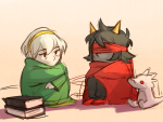  2014 blindfold book fullres godtier light_aspect paperseverywhere pyralspite rose_lalonde scalemates seer sitting terezi_pyrope 