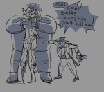  2025 cans carrying crowbar felt fullres grayscale juju_breaker kataeva monochrome no_hat sketch starter_outfit text trace word_balloon 