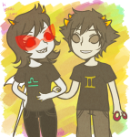  arm_in_arm blind_love blind_sollux dendenmushii dragonhead_cane holding_hands palerom shipping sollux_captor terezi_pyrope 