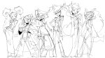  2026 aradia_megido cat_hat dragon_cane feferi_peixes fullres girls grayscale kanaya_maryam monochrome nepeta_leijon sketch starter_outfit styxxsyringe terezi_pyrope vriska_serket 