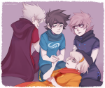  2014 back_angle blood body_modification breath_aspect dirk_strider fullres godtier heart_aspect heir holding_hands ikimaru john_egbert light_aspect lying no_glasses prince rogue rose_lalonde roxy_lalonde sadstuck seer sitting void_aspect 