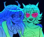  2019 arm_around_shoulder fullres highlight_color scourge_sisters shipping starter_outfit strovii terezi_pyrope vriska_serket 