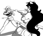  2015 back_angle casual dogtier fullres grayscale jade_harley lineart nsfw_source planetofjunk request roxy_lalonde strife text weapon wonk 