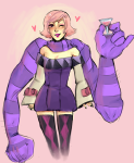   alcohol cocktail_glass crossover heart oremi roxy&#039;s_striped_scarf roxy_lalonde skullgirls solo wonk 