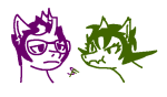  2026 animalstuck blackrom catfish crossover eridan_ampora fullres headshot jaggy_lines lineart my_little_pony nepeta_leijon no_hat pastiche ponified scoundrellyfeline shipping transparent 