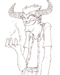  2012 body_hair fullres lineart monochrome sick_fires solo starter_outfit tavros_nitram worthikids 
