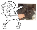  2024 bluh cats fullres grayscale image_manipulation jaggy_lines lineart obscenicon reaction rose_lalonde sketch solo starter_outfit wonk 