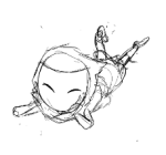  2025 asmaclone fullres grayscale lineart lying monochrome on_stomach sketch solo windswept_questant wq 