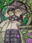  2023 blush fashion flowers fullres kanaya_maryam kid_symbol low_angle redrom rose_lalonde rosemary shipping sitting smoi_witch trees umbrella 