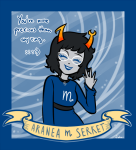  2015 aranea_serket banner blush dancestors fullres robictheescapist solo starter_outfit sufferer_necklace text valentinestuck zodiac_symbol 