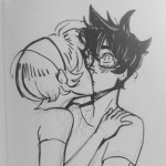  blush grayscale grimdorks john_egbert kiss redrom request rose_lalonde shipping t1mco 