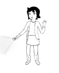  anonymous_artist flashlight grayscale hiveswap joey_claire solo 