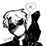  2023 ? alpha_dave crows fullres grayscale headshot highlight_color sarcasticmothdraws solo word_balloon 