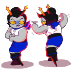  2017 artificial_limb back_angle blush dagmars fullres hiveswap musclestuck nihkee_moolah solo starter_outfit sweat transparent 