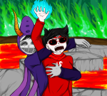 2017 aspect_powers bard codtier crocker_corruption fire fullres gamzee_makara godtier jane_crocker land_of_frost_and_frogs life_aspect lunatic-mo-on maid noncon panel_redraw rage_aspect scars sober_gamzee tiaratop