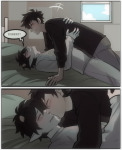 2025 bed blush clothingswap clouds comic communism fullres john_egbert karkat_vantas kiss no_glasses redrom shipping text wakaaniki1 word_balloon
