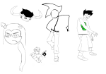  2026 art_dump crossover daki_d4k1 equius_zahhak fancy_pants_adventures fullres grayscale headshot highlight_color jaggy_lines john_egbert monochrome resident_evil sketch starter_outfit tavros_nitram 