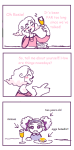  2024 alcohol alternate_hair babies blush comic food fullres jaggy_lines mom rose_lalonde seppucaws text 