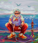2025 dirk_strider drug_use dudoserswag fullres ocean seagulls sitting smoking solo starter_outfit