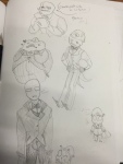 2015 agpicklefeet blush clover clover_with_a_mouth crowbar felt flowers fullres glasses_added grayscale hard_hat heart itchy no_hat sawbuck sketch stitch text wonk word_balloon