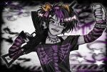  2025 5weetmeat alternate_hair blush casual crossdressing eridan_ampora fashion freckles fullres gills gun march_eridan phone rifle skulls solo stars 