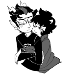  2018 bana crying eridan_ampora fullres grayscale karkat_vantas monochrome no_cape reverse_hug shipping sickleback starter_outfit 