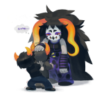  chahut_maenad fake_horns hiveswap joey_claire n0pies size_difference text xefros_tritoh 